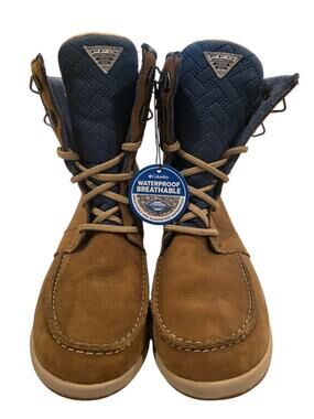 Columbia PFG Boots Waterproof Womens 8 Brown Leather Lace-Up Fishing Outdoor